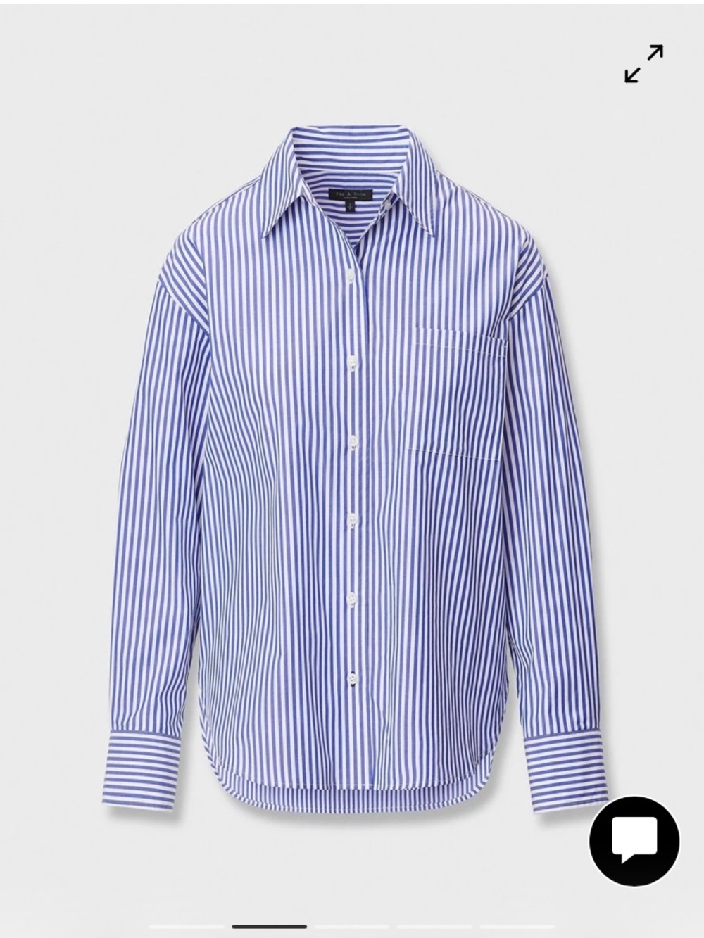 Rag & Bone Connie Poplin Shirt Blue Striped Medium - Picture 2 of 8